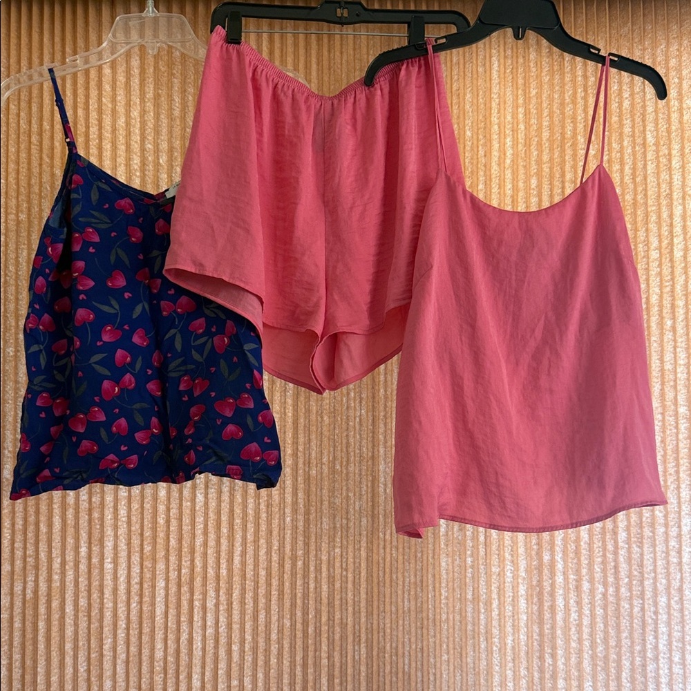 H&M Pink & La Maison Navy Sleepwear Lot- Cami, Shorts, Tank
